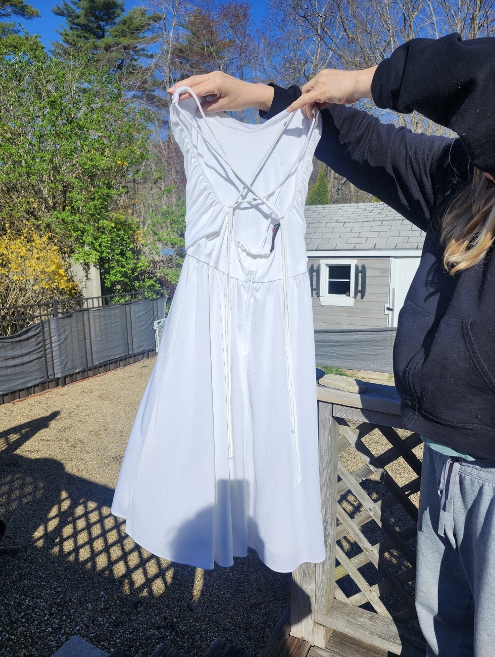 White Sleeveless Tie-Back Sundress - Women's Dress